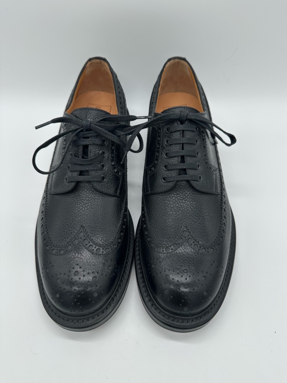 O’Keefe Men's Black Brogue Derby Dress Shoes - Leather Lace-Up